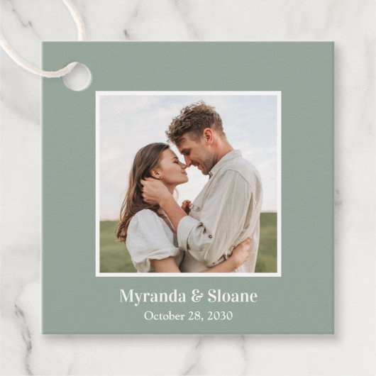 Étiquettes Cadeau Dîner de répétition photo Eucalyptus (Devant)