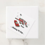 Étiquettes Cadeau Dîner rouge / vert (En situation)