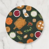 Étiquettes Cadeau Dîner turc Thanksgiving Theme (Dos)