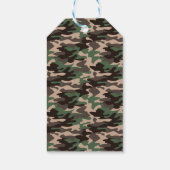 Étiquettes-cadeau Dinosaur anniversaire raptor armée camouflage rayu (Dos)