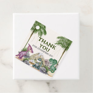 Étiquettes Cadeau Dinosaur Anniversaire T-rex Aquarelle