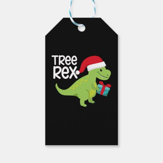 Étiquettes-cadeau Dinosaur Arbre de Noël Rex (Devant)