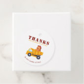 Étiquettes Cadeau Dinosaur Construction Crew fête d'anniversaire (En situation)