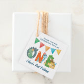 Étiquettes Cadeau Dinosaur premier anniversaire Merci photo (En situation)