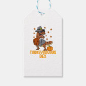 Étiquettes-cadeau Dinosaur Thanksgiving Boys Turkey Saurus T rex Kid (Devant)