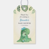 Étiquettes-cadeau Dinosaure Baby Boy Shower Sprinkle Bottle Favorise (Dos)