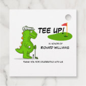 Étiquettes Cadeau Dinosaure de golf à la retraite (Dos)