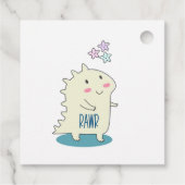 Étiquettes Cadeau Dinosaure Jaune mignonne avec Merci des étoiles jo (Dos)