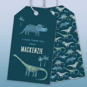 Étiquettes-cadeau Dinosaure Merci personnalisé