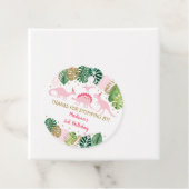 Étiquettes Cadeau Dinosaure rose et or Safari Anniversaire (En situation)