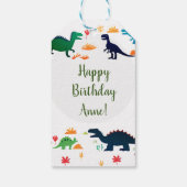 Étiquettes-cadeau Dinosaures colorés mignon Motif (Dos)