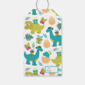 Étiquettes-cadeau Dinosaures de Noël (Dos)