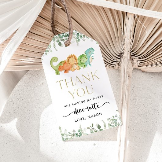 Étiquettes-cadeau Dinosaures mignons, T-Rex, Jurassique, Premier Ann