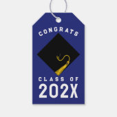 Étiquettes-cadeau Diplômé 2026 Bleu (Devant)