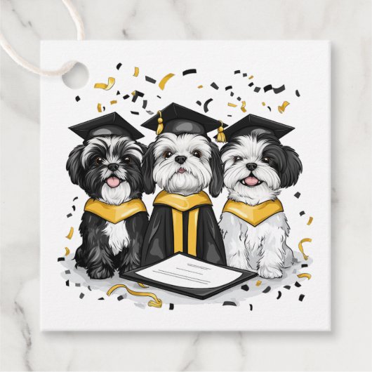 Étiquettes Cadeau Diplôme Chih Tzu Chiens (Devant)