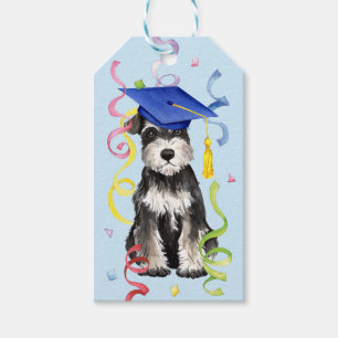 Étiquettes-cadeau Diplômé de Mini Schnauzer