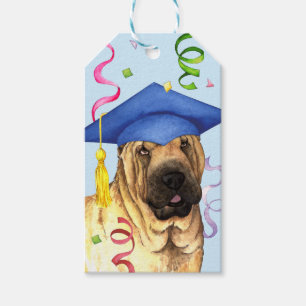 Étiquettes-cadeau Diplômé de Shar-Pei de Chinois