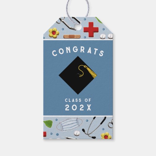 Étiquettes-cadeau Diplôme d'infirmière (Devant)