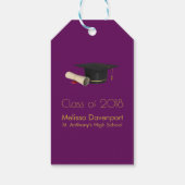 Étiquettes-cadeau Diplôme et diplôme en Merci violet (Dos)