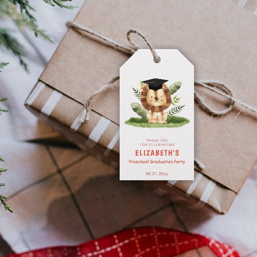 Étiquettes-cadeau Diplôme préscolaire animal