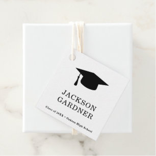 Étiquettes Cadeau Diplôme simple de la Commission de mortier noir et