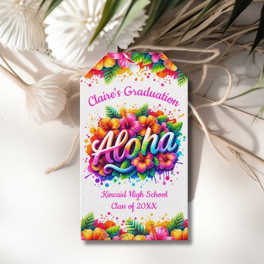 Étiquettes-cadeau Diplôme Tropical Aloha