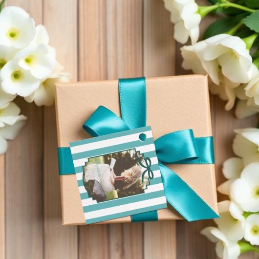 Étiquettes Cadeau Diplôme Vert Sarcelle