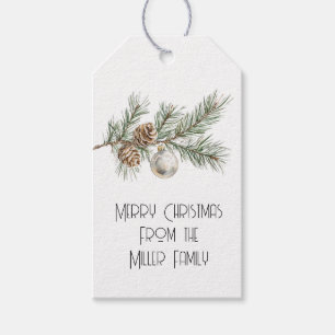 Étiquettes-cadeau Direction des cônes de pin de Noël