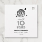 Étiquettes Cadeau Disco 10 ans de fête Mariage (Dos)