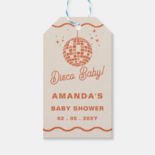 Étiquettes-cadeau Disco Baby Retro Baby shower Disco Super (Devant)