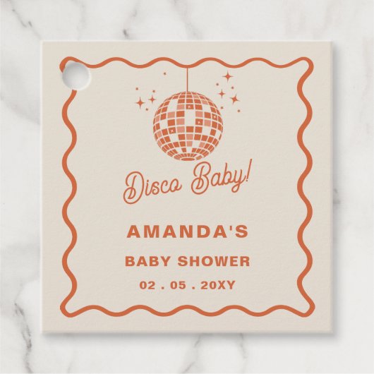 Étiquettes Cadeau Disco Baby Retro Baby shower Disco Super (Devant)