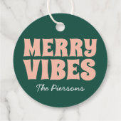 Étiquettes Cadeau Disco Ball Christmas Merry Vibes (Dos)