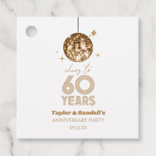 Étiquettes Cadeau Disco Cheers 60 Anniversaire Mariage Fête