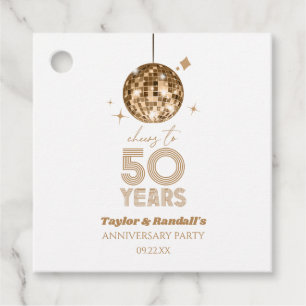 Étiquettes Cadeau Disco Soirée Mariage de 50 ans