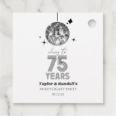 Étiquettes Cadeau Disco Soirée Mariage de 75 ans (Dos)
