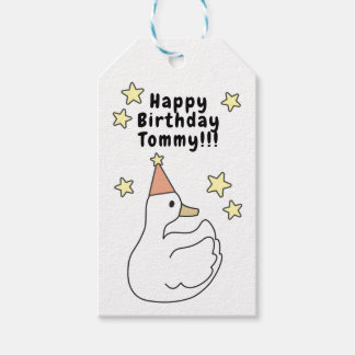 Étiquettes-cadeau Diseño de feliz cumpleaños con pato tierno