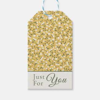 Étiquettes-cadeau Ditsy Floral "Just For You" - Mustard Cream