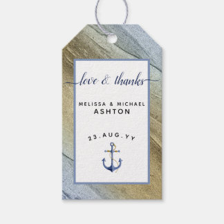 Étiquettes-cadeau #do-it-yourself #Mariage #Bleu Nautique & Or #Ancr
