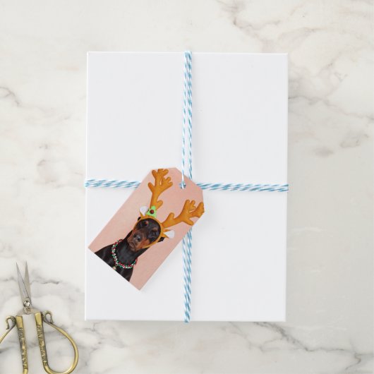 Étiquettes-cadeau Doberman (Avec de laficelle)