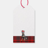 Étiquettes-cadeau Doberman Pinscher Dog Red Plaid Christmas (Dos)