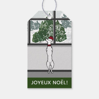 Étiquettes-cadeau Doggie dans la fenêtre de Noël Tags cadeaux