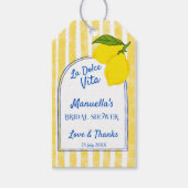 Étiquettes-cadeau Dolce vita citrons jaunes Italian shower de mariag (Devant)