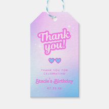 Doll Party Cadeau Tag Doll Anniversaire Fête Rose