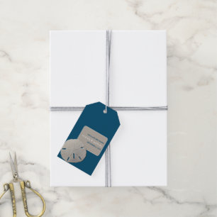 Étiquettes-cadeau Dollar de sable, faveur de mariage sur la plage Oc