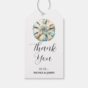 Étiquettes-cadeau Dollar de Sable Océan Éclaboussure Aquarelle Maria