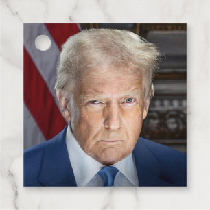 Étiquettes Cadeau Donald Trump 2025 Portrait du président américain