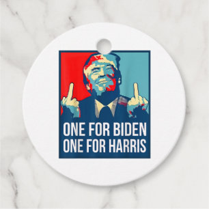 Étiquettes Cadeau Donald Trump Middle Finger Biden Harris America Re