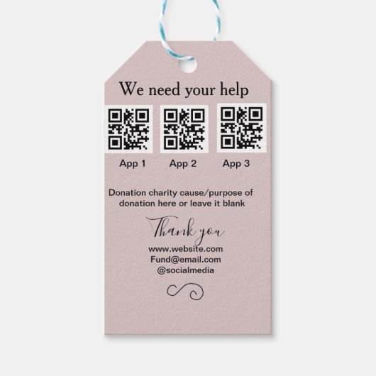 Étiquettes-cadeau Donation Collection conseil pot ajouter votre q r (Devant)