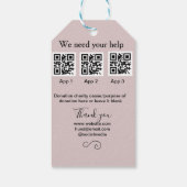 Étiquettes-cadeau Donation Collection conseil pot ajouter votre q r (Dos)