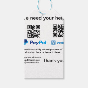 Étiquettes-cadeau Donation Collection conseil pot ajouter votre q r